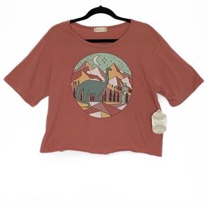 NWT Altar’d State Space Dino Top Rose Pink Womens S